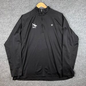 Ariat Tek Heat Series Jacket Mens 2XL 1/4 Zip Pullover Black Lightweight USEA